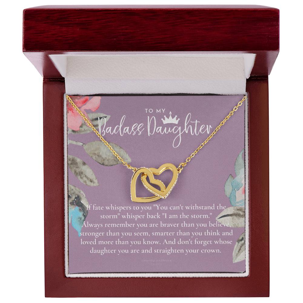 Daughter Gift From Mom Heart Necklace Daughter Gift Interlocking Necklace To Daughter Daughter Graduation Birthday Gift Necklace Interlocking Hearts Necklace