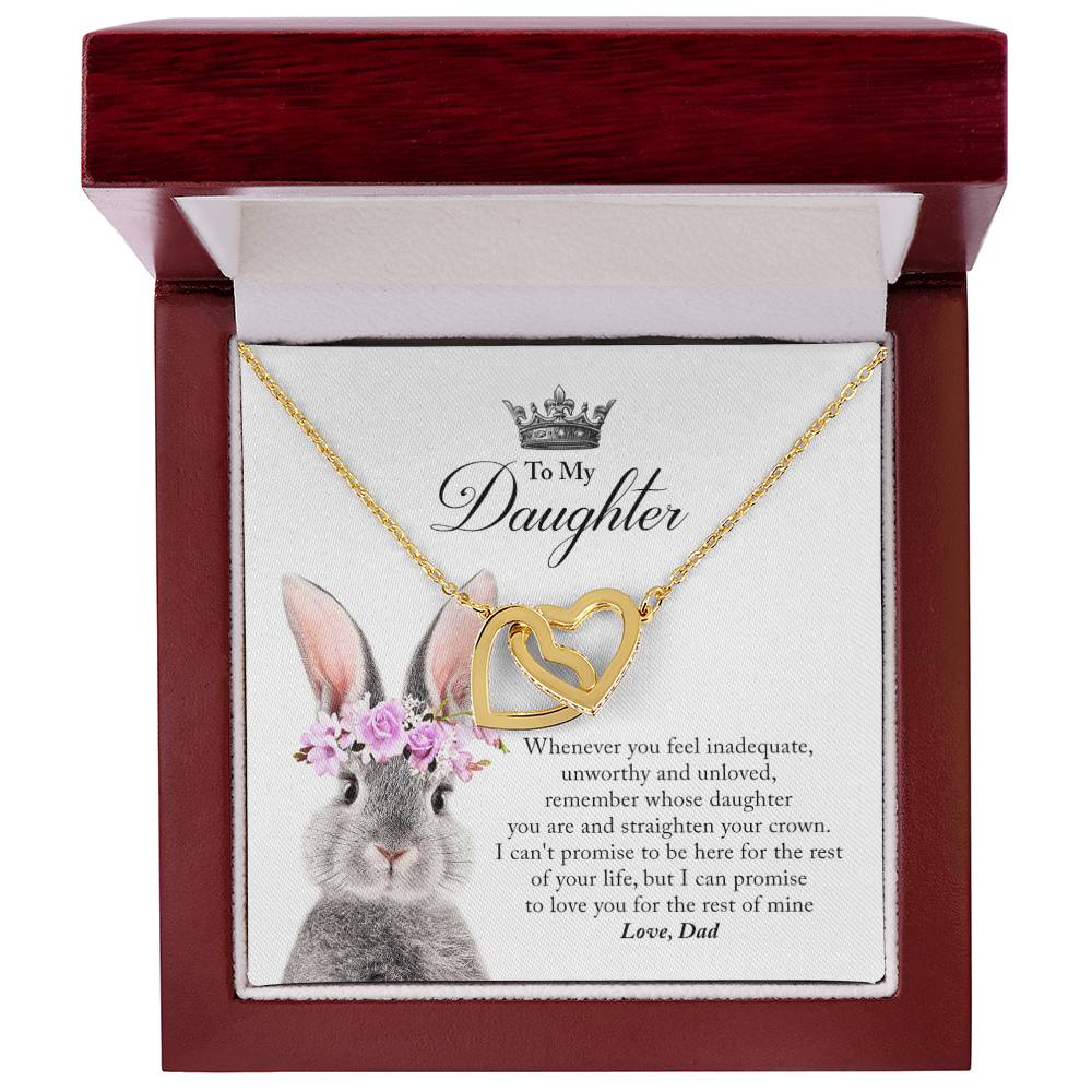 Daughter Straighten Your Crown In Usa Interlocking Hearts Necklace