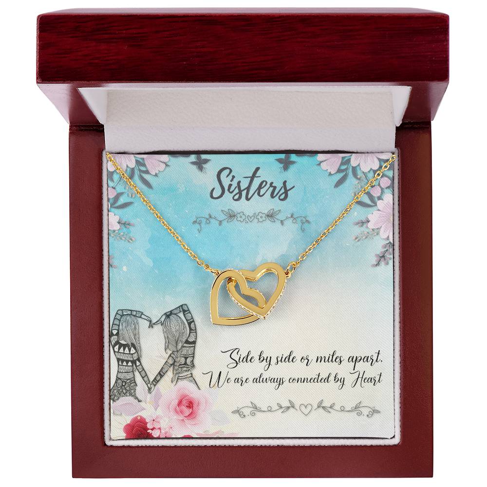 Sisters Two Hearts Interlock Necklace Interlocking Hearts Necklace