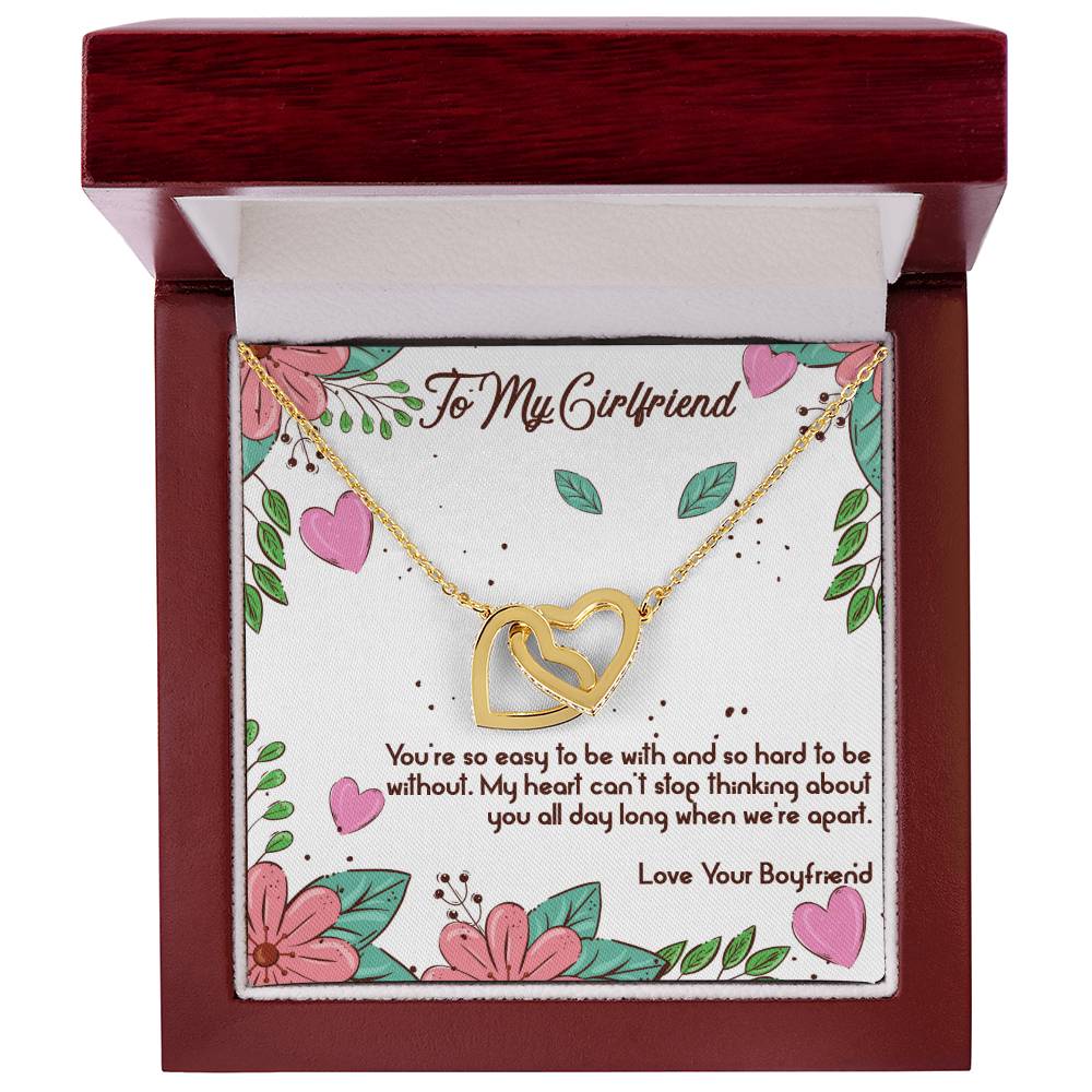 To My Girlfriend - When We'Re Apart Interlocking Hearts Necklace