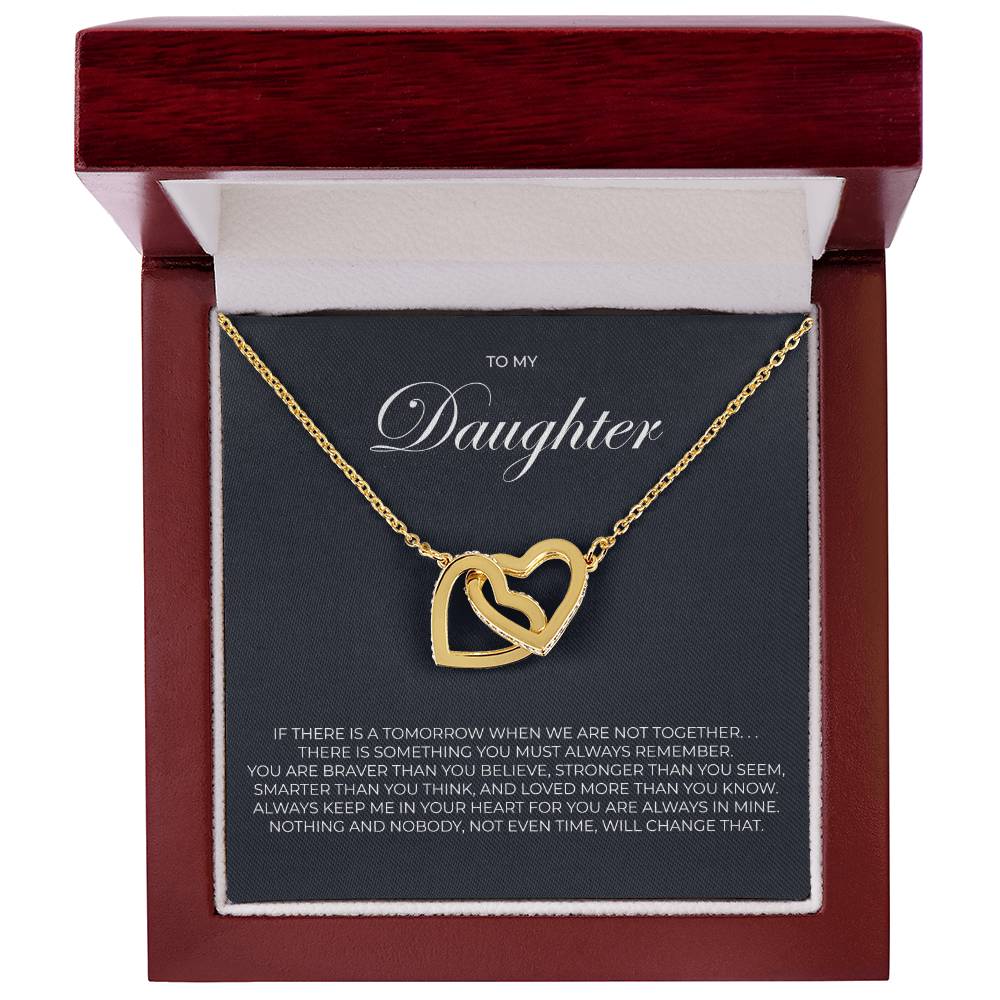 To My Daughter - Tomorrow - Necklace Interlocking Hearts Necklace