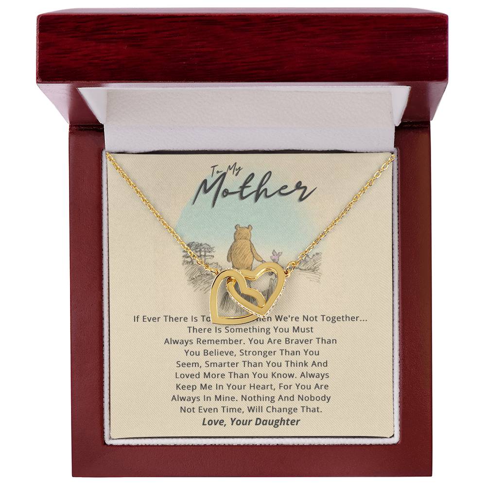 To My Mother Necklace If Ever There Is Tomorrow Pooh Bear Piglet Interlocking Hearts Necklace