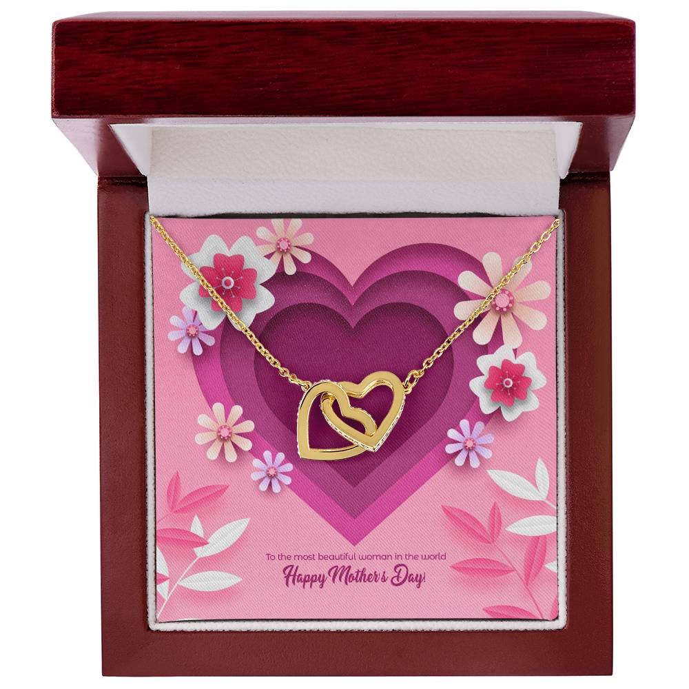 Most Beautiful Woman In The World Interlocking Hearts Necklace