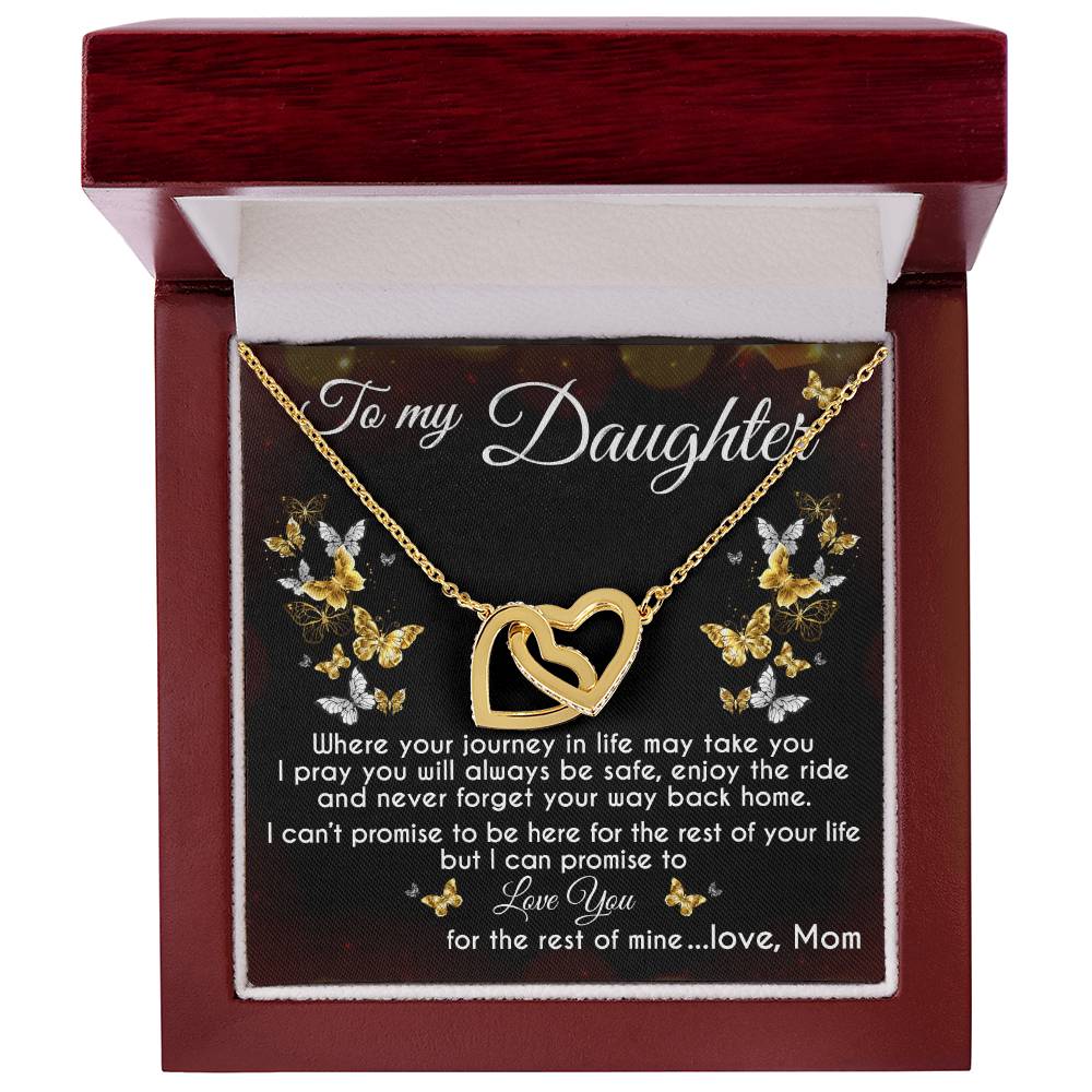To My Daughter Interlocking Hearts Necklace