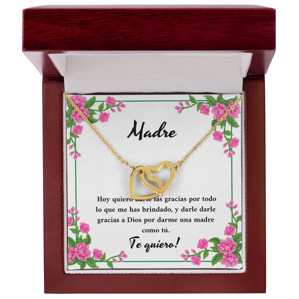 Madre Hoy Quiero Darte Las Gracias Por Todo Lo Que Me Has Brindado Interlocking Hearts Necklace
