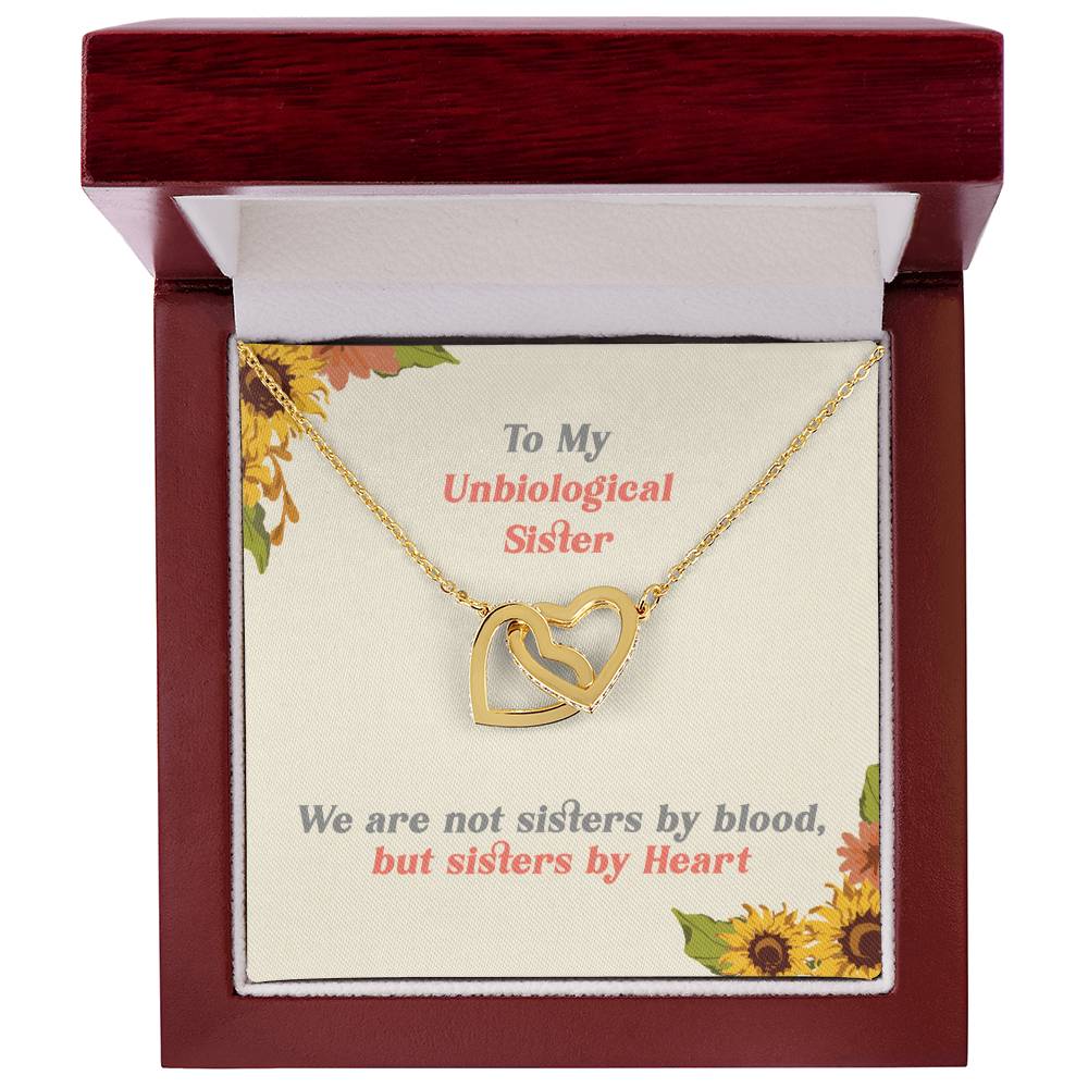 Interlocking Heart Necklace - To My Unbiological Sister Interlocking Hearts Necklace