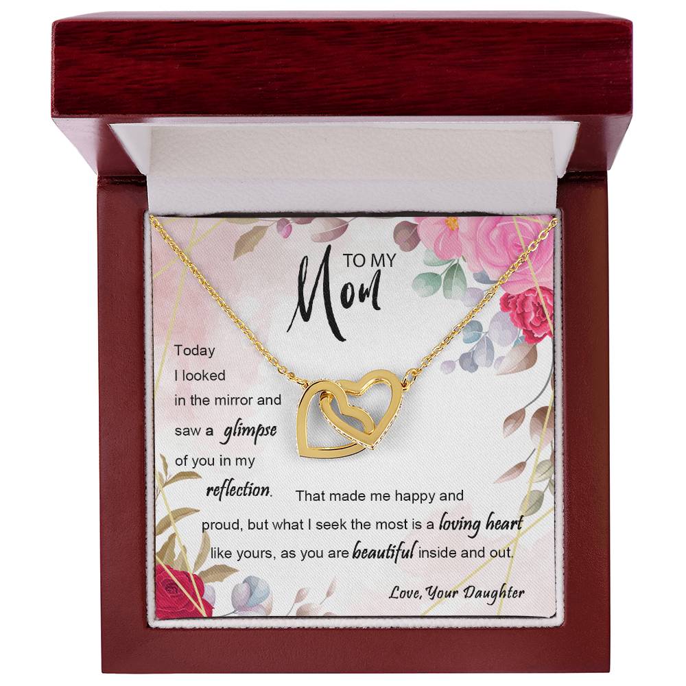 Limited Quantity Mother'S Day Gifts From Daughter Birthday Gifts For Mom Reflection Interlocking Hearts Necklace