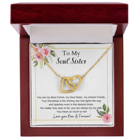 To My Soul Sister Interlocking Hearts Necklace