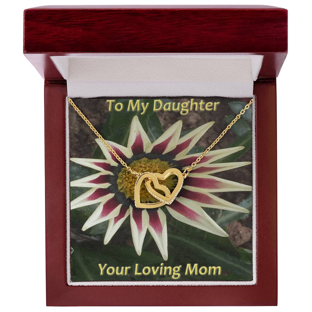 To My Daughter Mom Daughter Interlocking Heart Necklace For Christmas Gift Interlocking Hearts Necklace