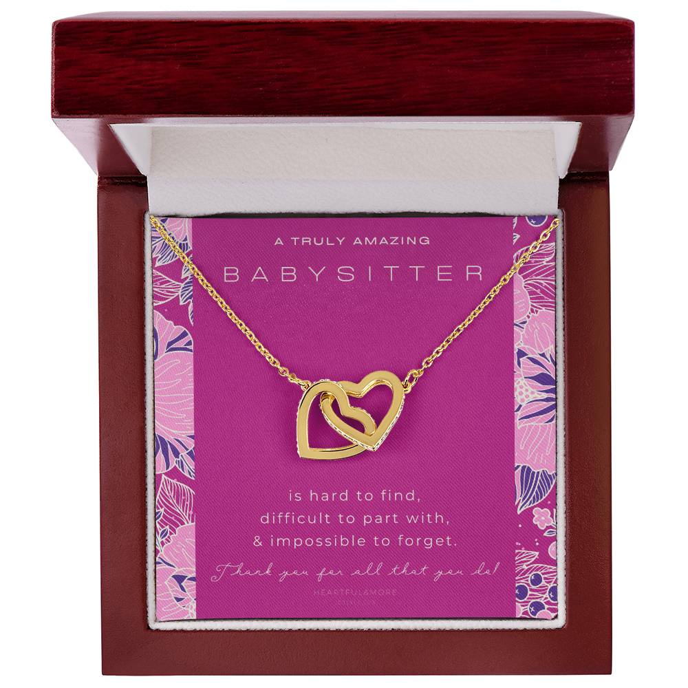 Nanny Appreciation Necklace Gift Nanny Thank You Gift Thank You Nanny Gift For Nanny Leaving A Truly Amazing Babysitter Gift Best Nanny Interlocking Hearts Necklace