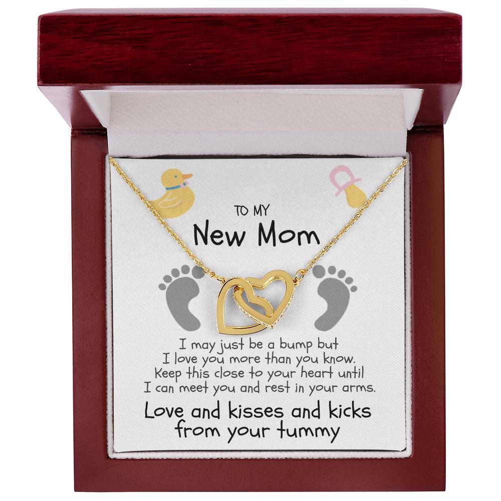 Love And Kisses From Her Tummy Interlocking Hearts Necklace