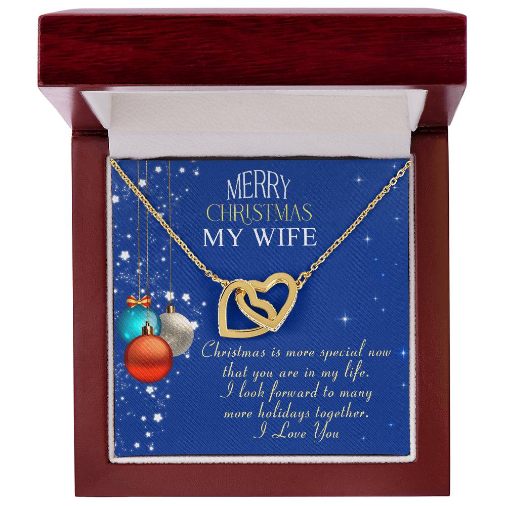 To My Wife - Merry Christmas - Tmw31 Interlocking Hearts Necklace