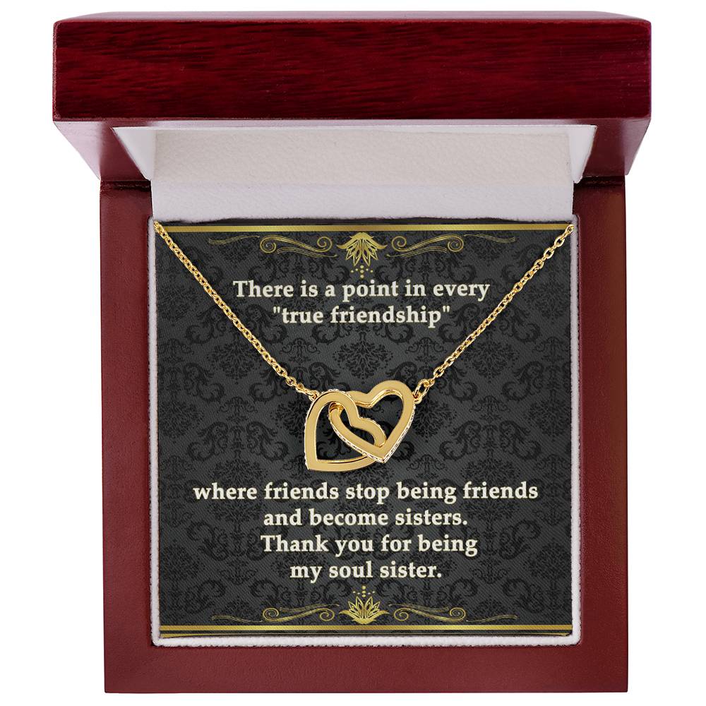 Interlocking Hearts Necklace - Eudora Collection - Soul Sisters Bond Necklace