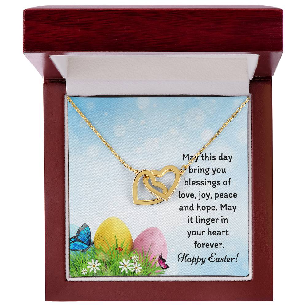 Happy Easter Gifts Interlocking Hearts Necklace