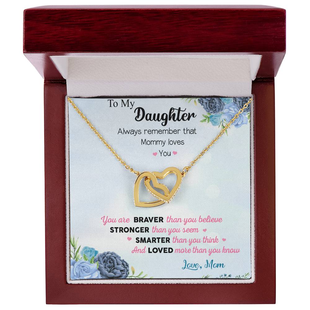 To My Daughter - Interlocking Hearts Necklace