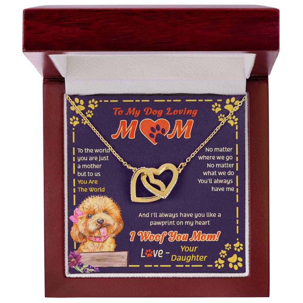 To My Mom - You Are The World - Necklace Interlocking Hearts Necklace