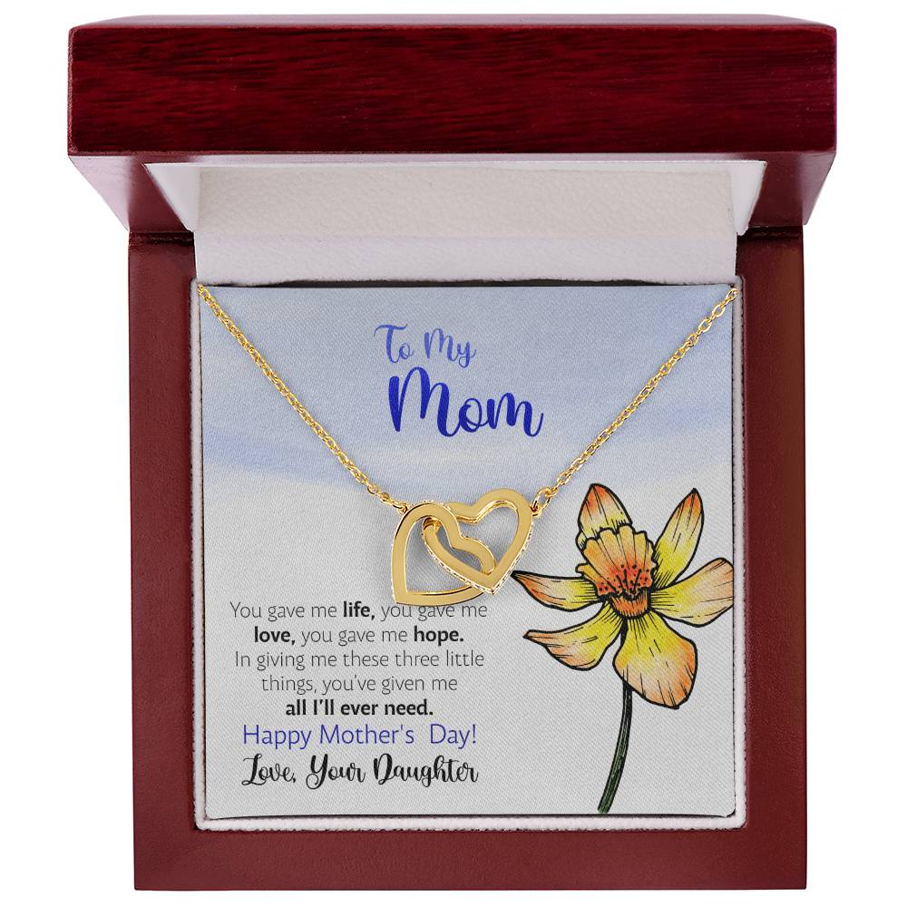 Mother'S Day From Daughter - You Gave Me Hope - Interlocking Hearts Necklace