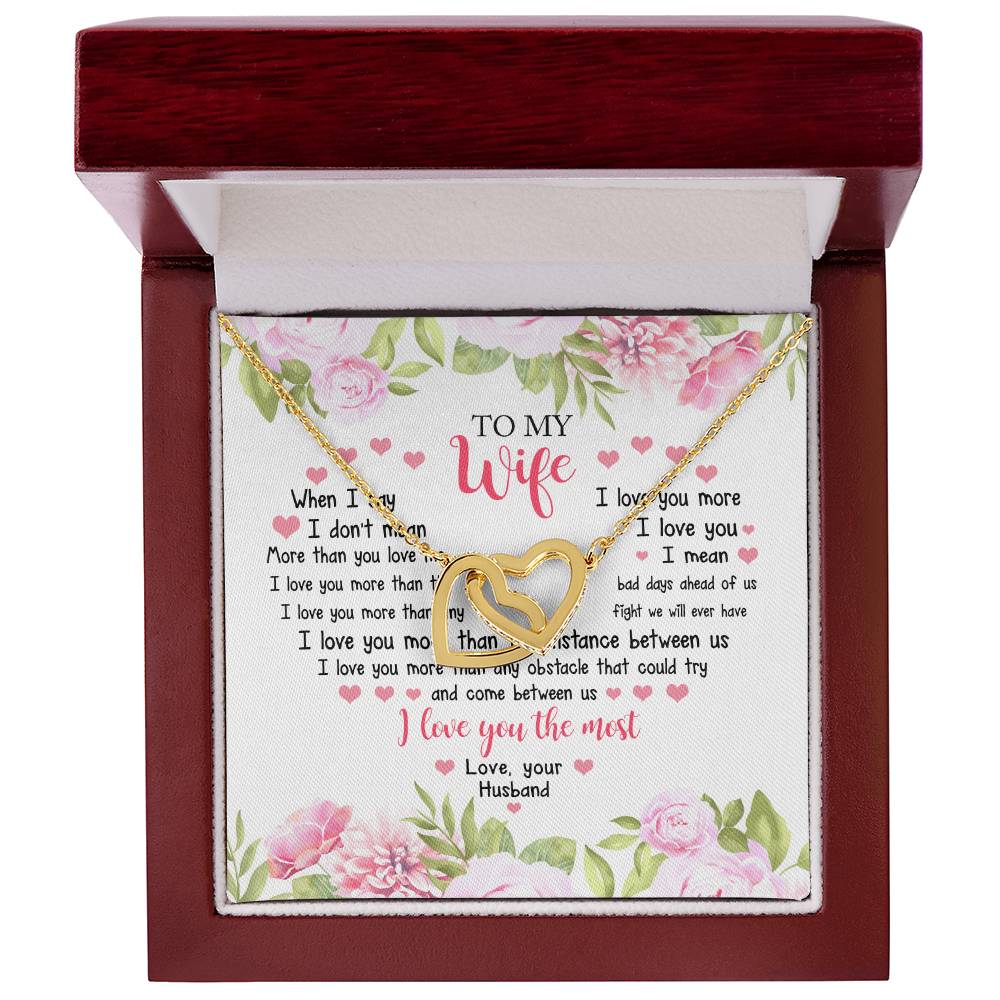 I Love You The Most - Best Gift For Wife Interlocking Hearts Necklace