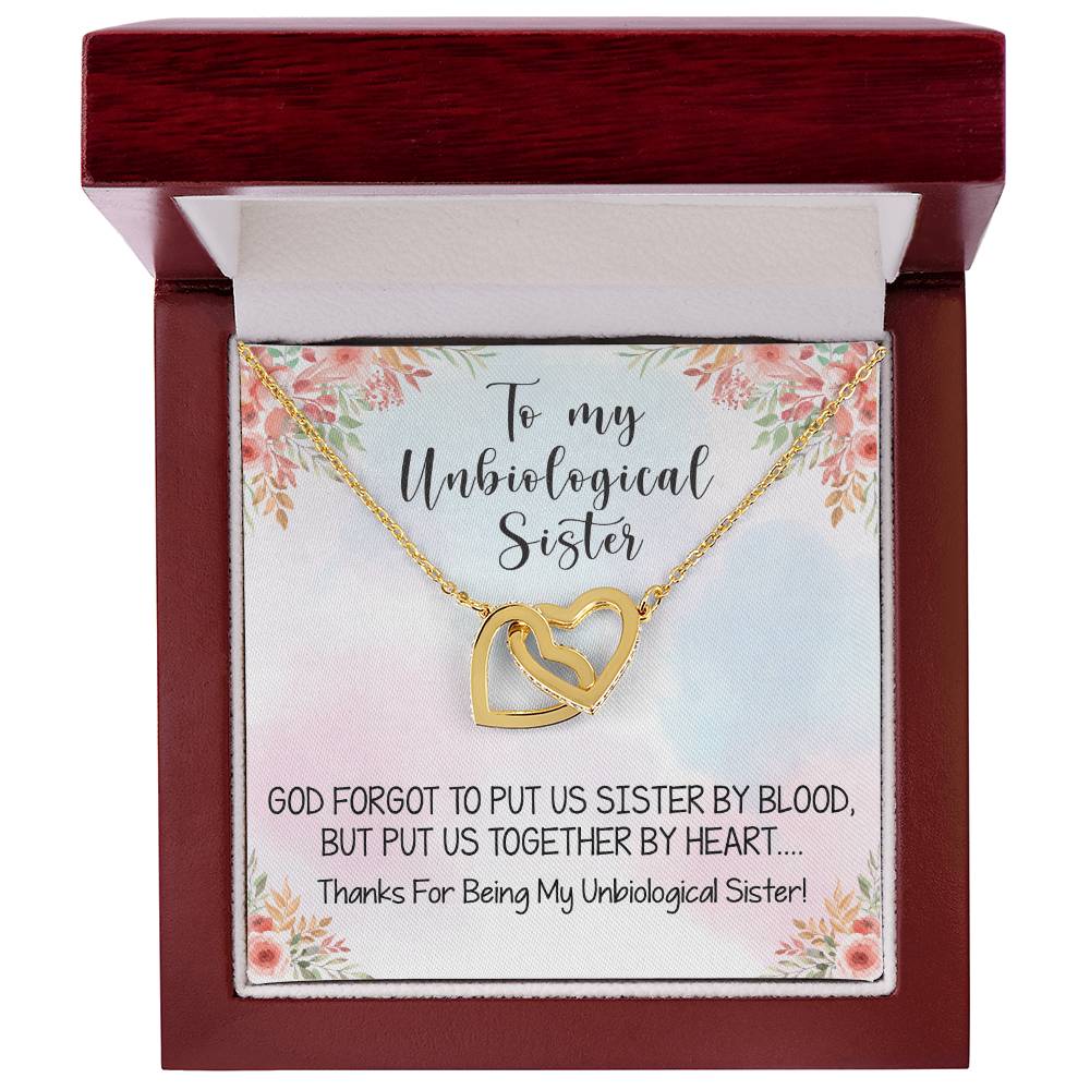 Unbiological Sister Necklace Soul Sister Best Friend Gift Bff Gift Interlocking Hearts Necklace