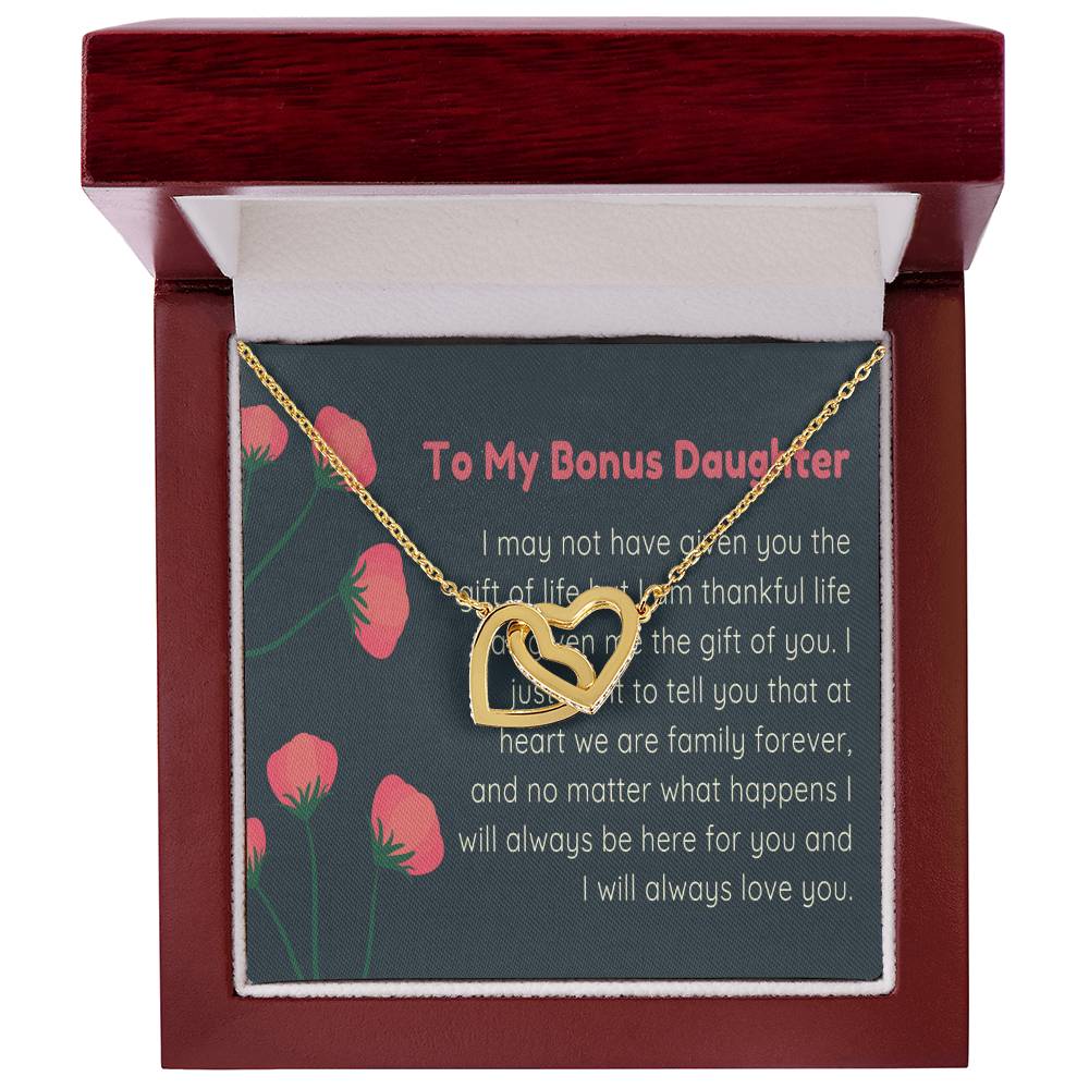 Bonus Daughter Step Daughter Gift Bonus Daughter Necklace Stepdaughter Interlocking Hearts Necklace