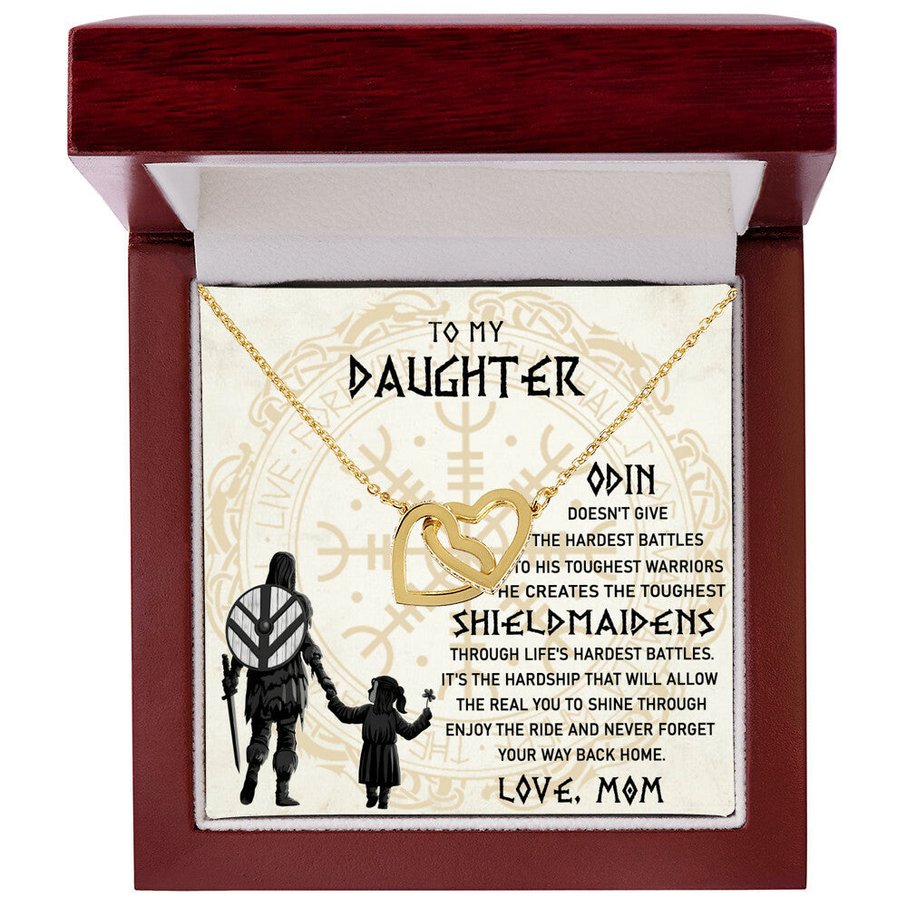 To My Daughter Necklace Daughter Viking Jewelry Norse Daughter Gift Interlocking Hearts Necklace