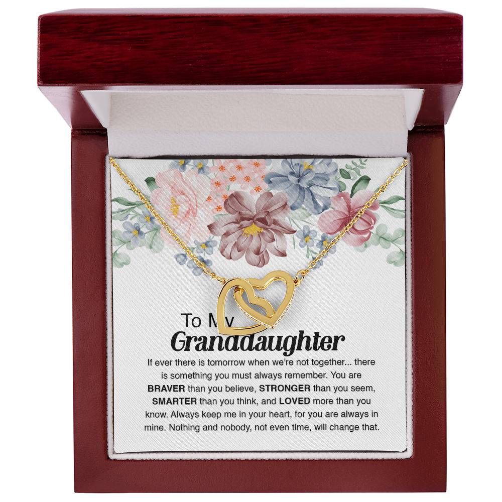 To My Granddaughter - Always Remember Interlocking Hearts Necklace