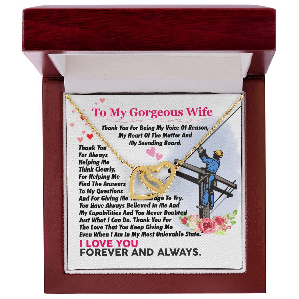 Lineman'S Wife - Interlocking Heart Necklace Interlocking Hearts Necklace