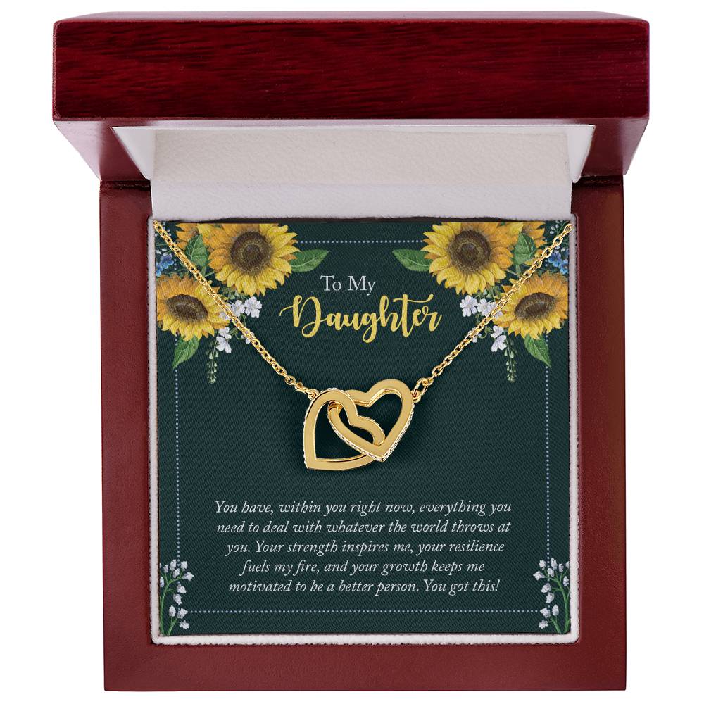 To My Beautiful Daughter - The Stunning Interlocking Hearts Necklace