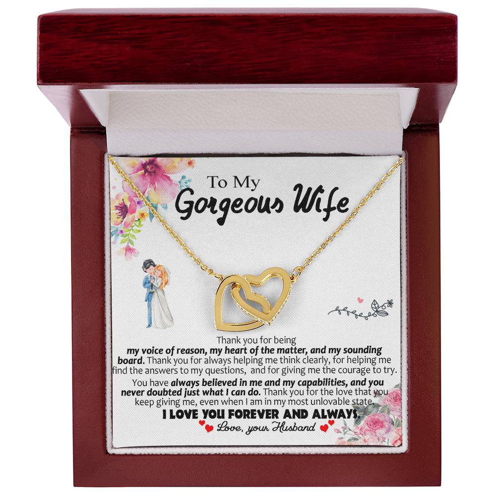 Special Valentine'S Gift For Wife Necklace Interlocking Hearts Necklace