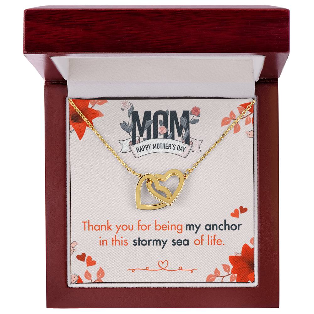 Thank You For Being My Anchor V2 Interlocking Hearts Necklace