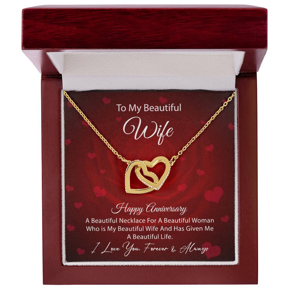 Anniversary Gift For Wife Interlocking Hearts Necklace