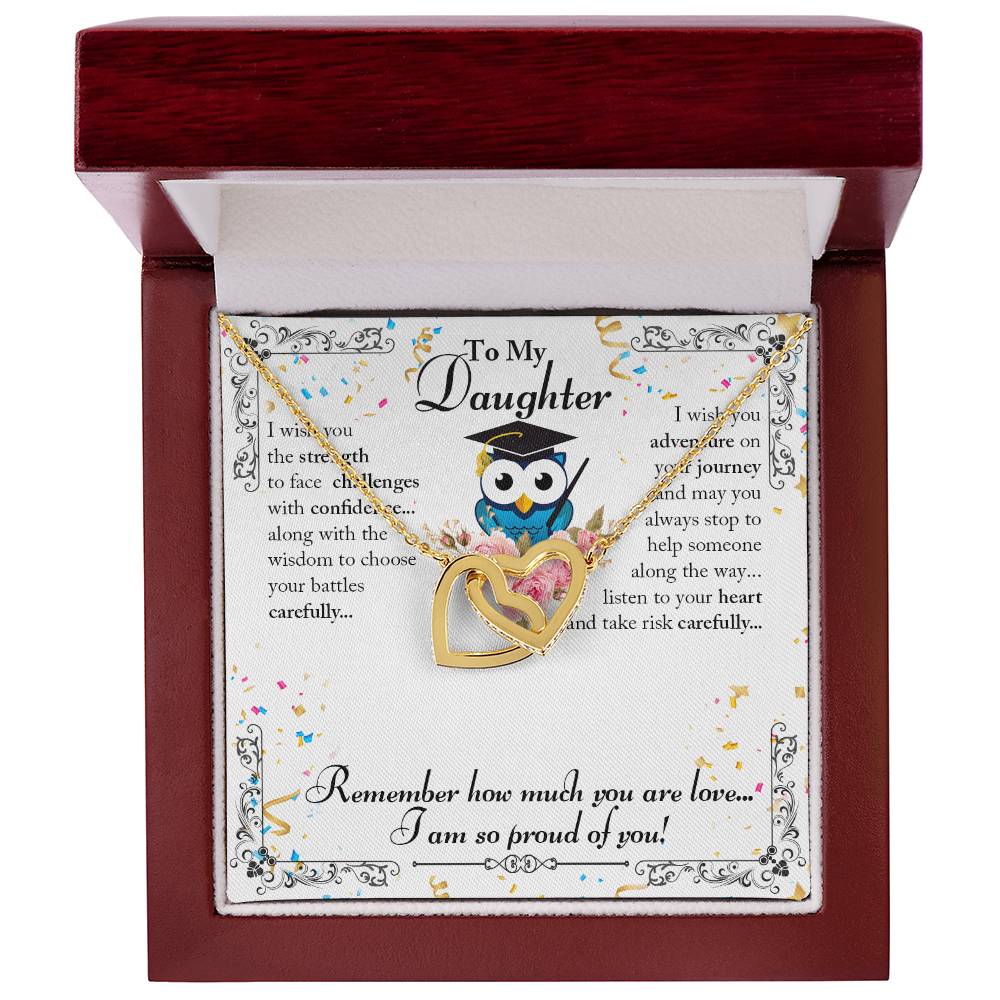 To My Daughter Interlocking Hearts Necklace
