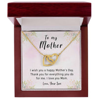 'Thank You For Everything You Do' Necklace Plus Message Card - Amazing Mother'S Day Gift Idea From Son Interlocking Hearts Necklace