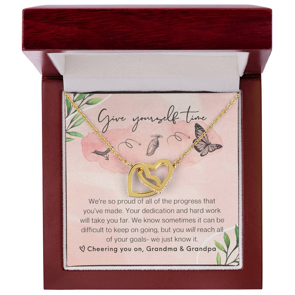 From Grandparents Interlocking Hearts Necklace Butterfly Encouragement Granddaughter Present