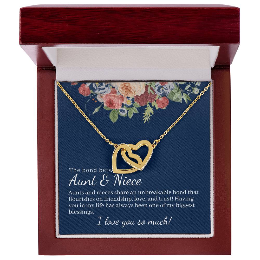 The Bond Between Aunt & Niece Interlocked Hearts Necklace Interlocking Hearts Necklace