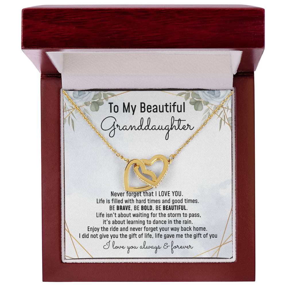 Granddaughter Necklace Gift From Grandparents Interlocking Hearts Necklace