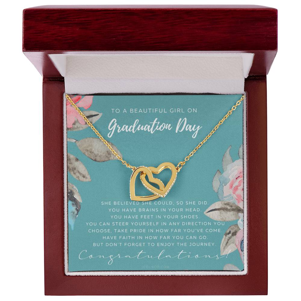 Graduation Gift Necklace For Daughter Graduation Gift For Her College Graduation Gift For Her High School Senior Graduation Mba Phd Master Class Of 2021 Interlocking Hearts Necklace