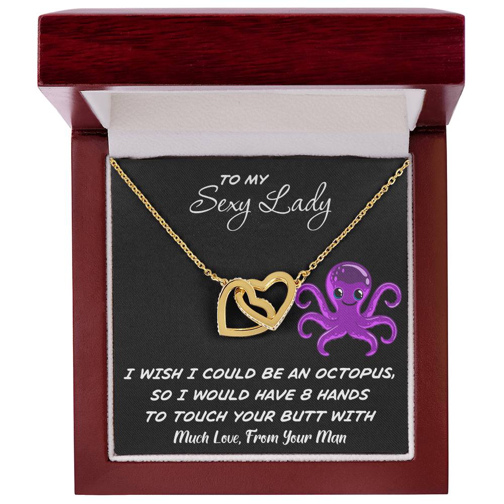 To My Sexy Lady - I Wish I Had 8 Hands - Love Necklace Interlocking Hearts Necklace