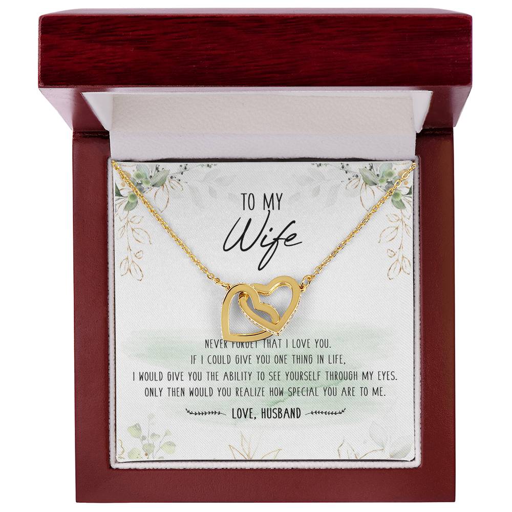 To My Special Wife Interlocking Hearts Necklace Mother'S Day Message Card From Husband