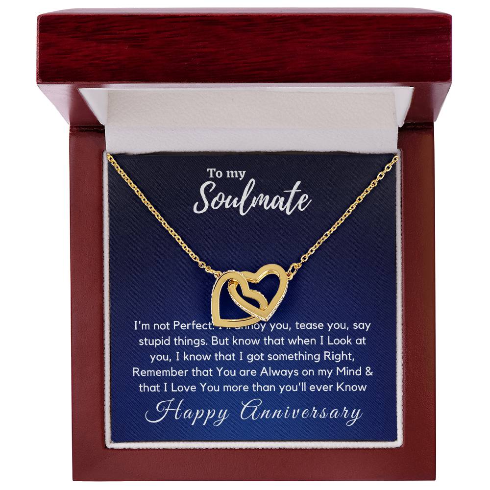 On You'Re Always On My Mind Necklace - Anniversary Gift For Her Interlocking Hearts Necklace