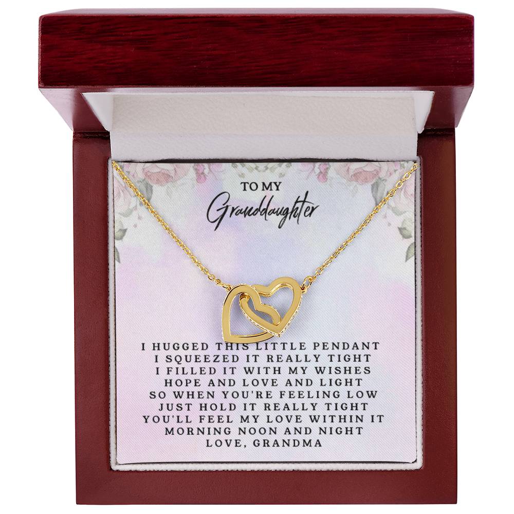 To My Granddaughter From Grandma Interlocking Heart Necklace Interlocking Hearts Necklace