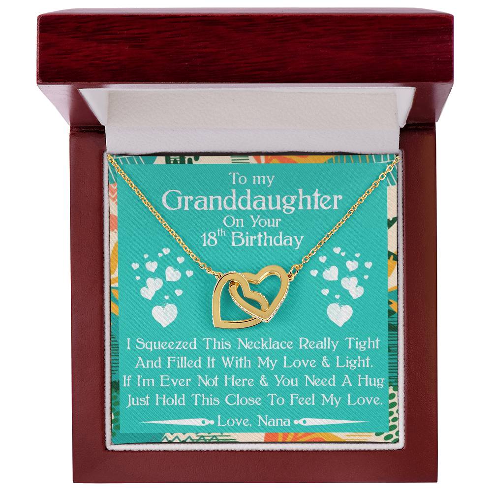 To My Granddaughter Gift Necklace On Your 18Th Birthday Gifts For Granddaughters Grandmother & Granddaughter Necklace Custome Gift Card Interlocking Hearts Necklace
