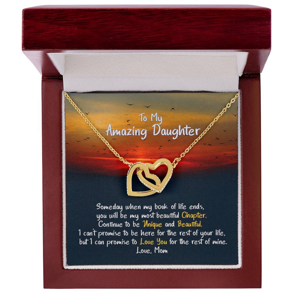 Daughter My Beautiful & Unique Chapter - Hearts Necklace Interlocking Hearts Necklace