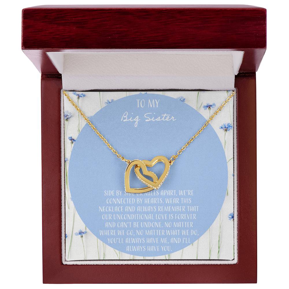 To My Big Sister Interlocking Hearts Necklace