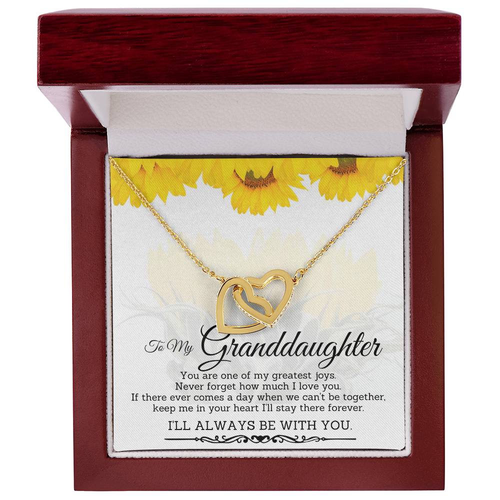 To My Granddaughter-Interlocking Hearts Necklace