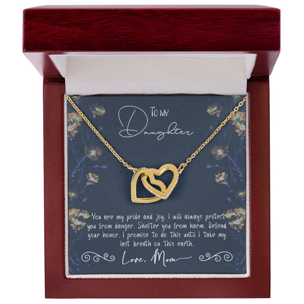 To My Daughter Gift From Mom Interlocked Hearts Necklace Set Free Message Card Birthday Gift Just Because Gift To Daughter Interlocking Hearts Necklace