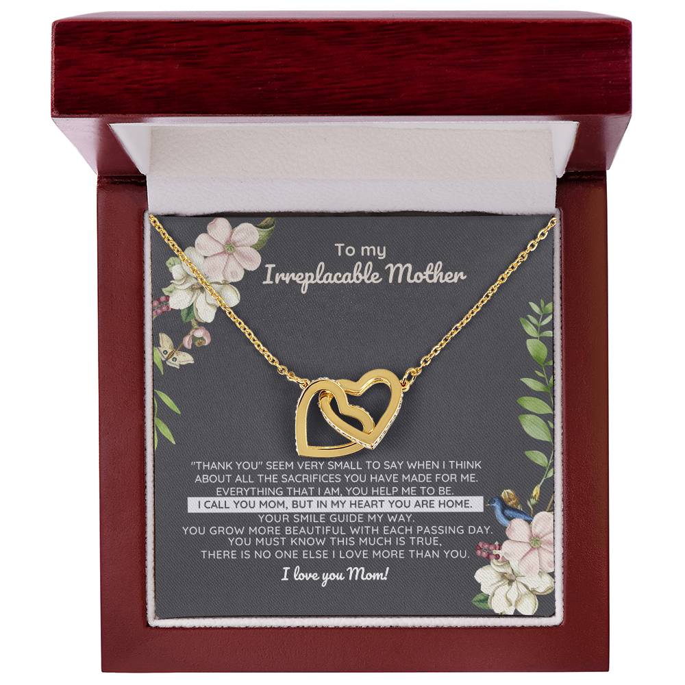Irreplaceable Mother - You'Re My Home Interlocking Heart Necklace Interlocking Hearts Necklace