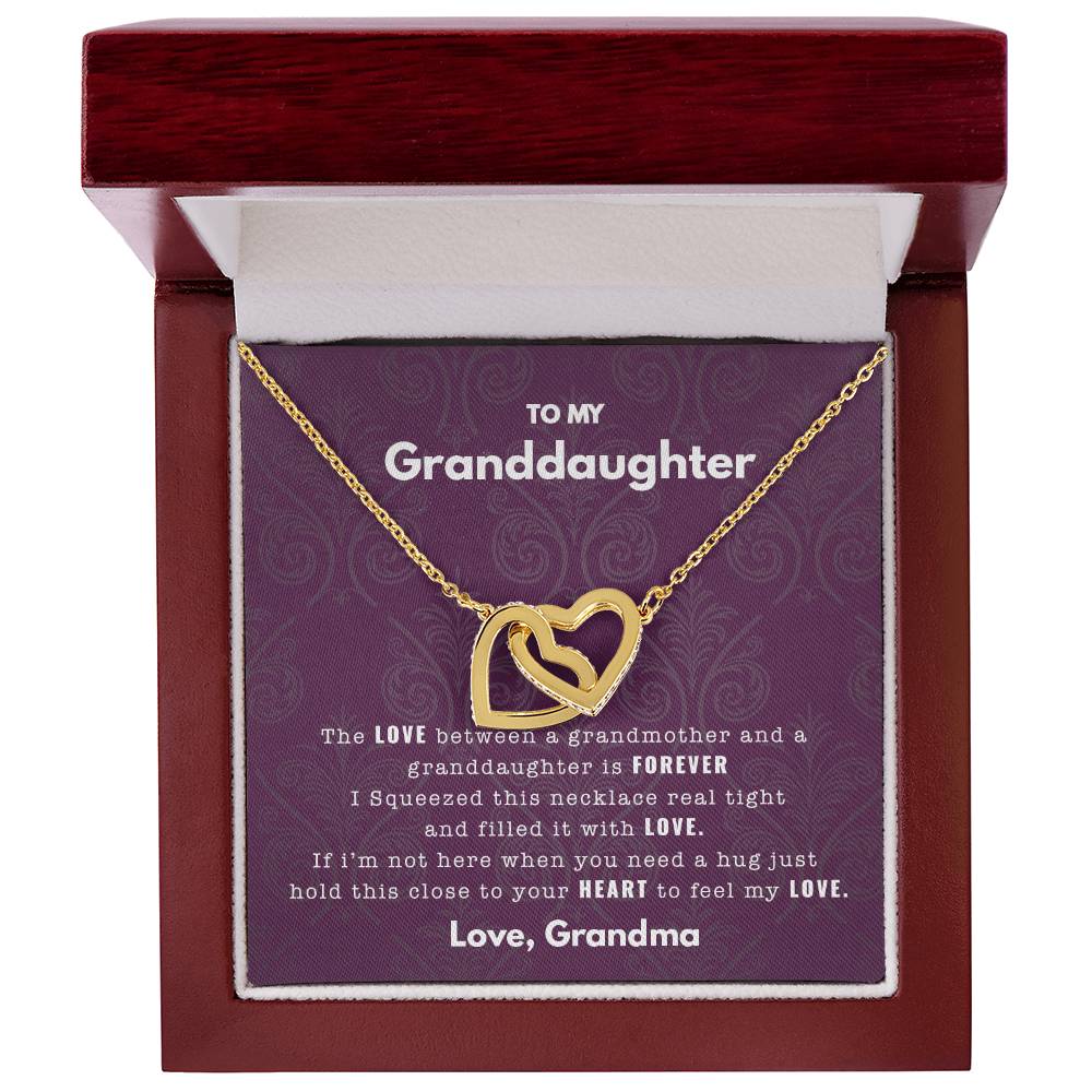 To My Granddaughter - Filled With Love - Necklace Interlocking Hearts Necklace