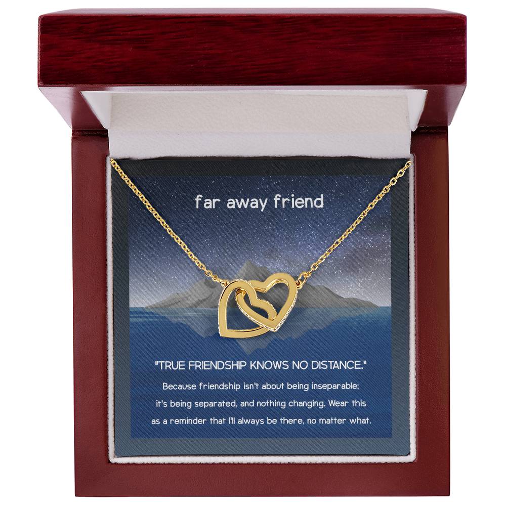 To My Friend Birthday Gift Anniversary Necklace Best Friend Present Love Message Interlocking Hearts Necklace