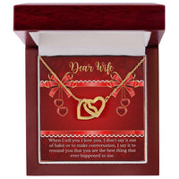 Gift For Wife - Anniversary Gift For Soulmate Interlocking Hearts Necklace